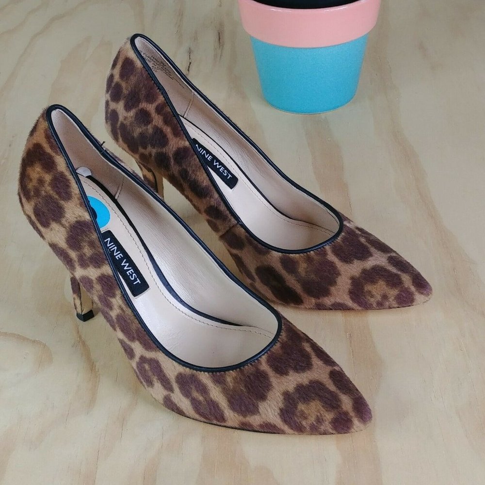 Nine West Leopard Print Heel Pointy Toe Size 6 - image 4